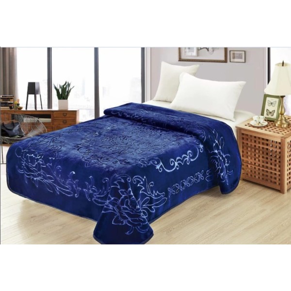 Patura Cocolino dubla si pufoasa perfecta pentru sezonul rece 160 x 220 cm, Albastru, PCSU-05