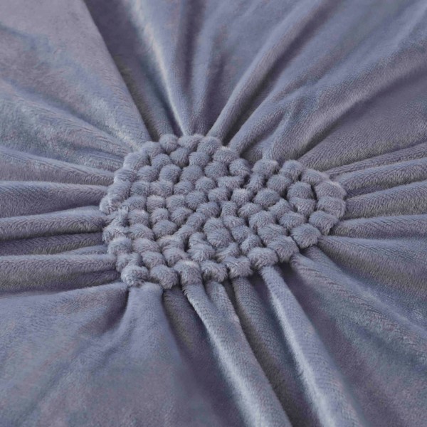 Set Lenjerie de Pat din Catifea, Cu Broderie, 4 Piese, Pat 2 Persoane, Gri Petrol, LCI-054