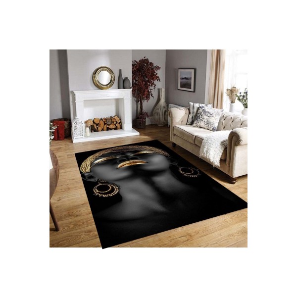 Covor Antiderapant 80x150cm, Negru-Auriu, negresa, CAM-070 Covor Antiderapant 80x150cm, Negru-Auriu, negresa, CAM-070