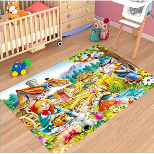 Covor Camera Copii, Antiderapant, Model cu Scufita Rosie, Multicolor, CAM-054 Covor Camera Copii, Antiderapant, Model cu Scufita Rosie, Multicolor, CAM-054