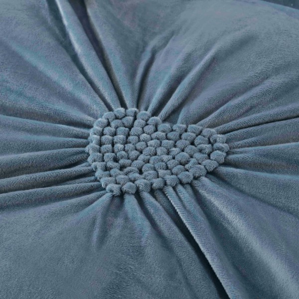 Set Lenjerie de Pat din Catifea, Cu Broderie, 4 Piese, Pat 2 Persoane, Albastru Deschis, LCI-057