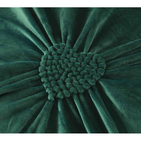 Set Lenjerie de Pat din Catifea, Cu Broderie, 4 Piese, Pat 2 Persoane, Verde Inchis, LCI-050