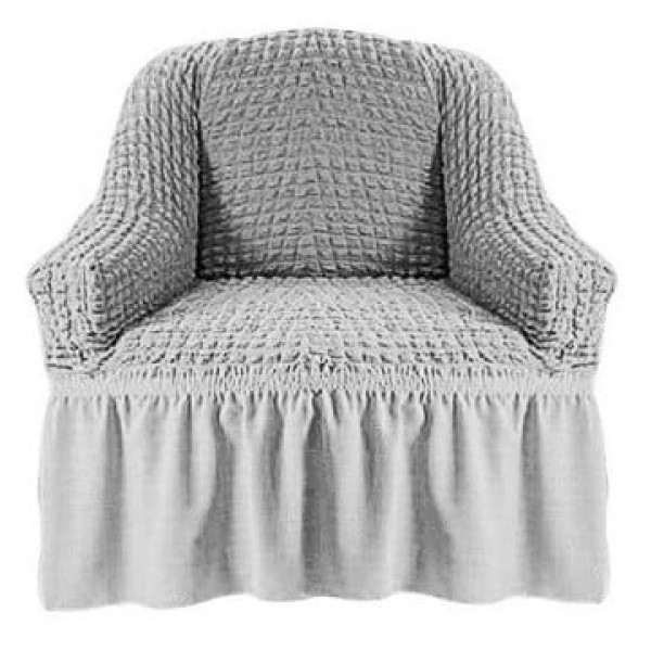 Husa Elastica si Creponata pentru Fotoliu, Gri deschis, HFC-002