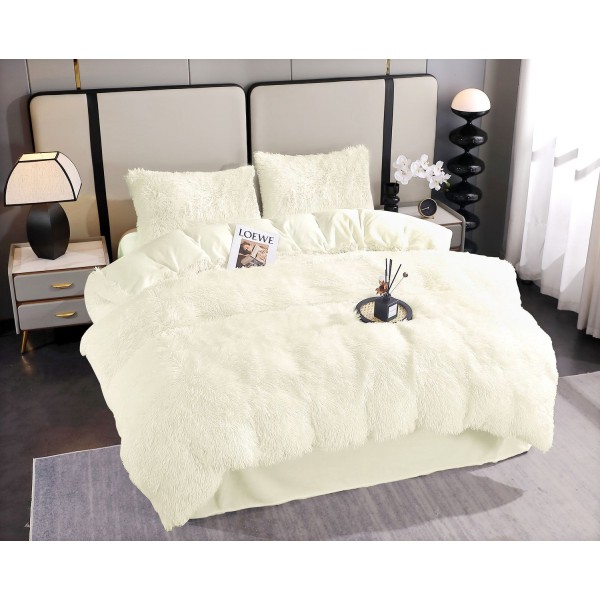 Lenjerie Cocolino Fluffy pat dublu 4 piese crem, LFF-029