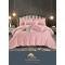 Lenjerie pat dublu, Damasc Finetat, 6 piese, Jojo, Roz-pudra, LDS-017