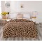Pătură Cocolino cu blăniță 200x230 cm – moale, călduroasă și premium - Maro, model animal-print, PBC-063