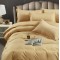 Lenjerie pat dublu, Damasc, 6 piese, Jojo, Bej, LDS-033