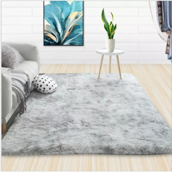 Covor Pufos 150x200 cm – Gri Deschis, Moale și Modern pentru Living și Dormitor, CF-009
