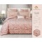 Lenjerie de pat cu elastic si pilota inclusa, bumbac tip jacquard, pat dublu, 7 piese, Roz, PJD-05