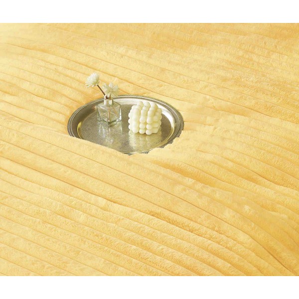 Lenjerie de pat Cocolino cu pilotă inclusă și cearșaf cu elastic, 6 piese, blană de iepure galben pastel, LCE-036