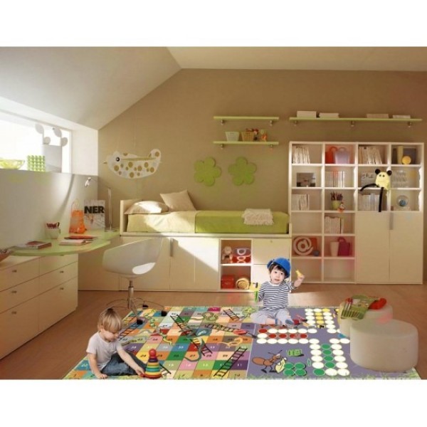 Covor Camera Copii, Antiderapant, Model cu Joc Nu Te Supata Frate+Cadou Pioni Cu Zar, Multicolor, CAM-056