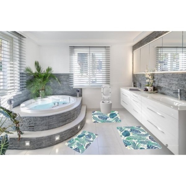 Set 3 Covorase Baie Antiderapante, Vernil, frunze, CAM-086