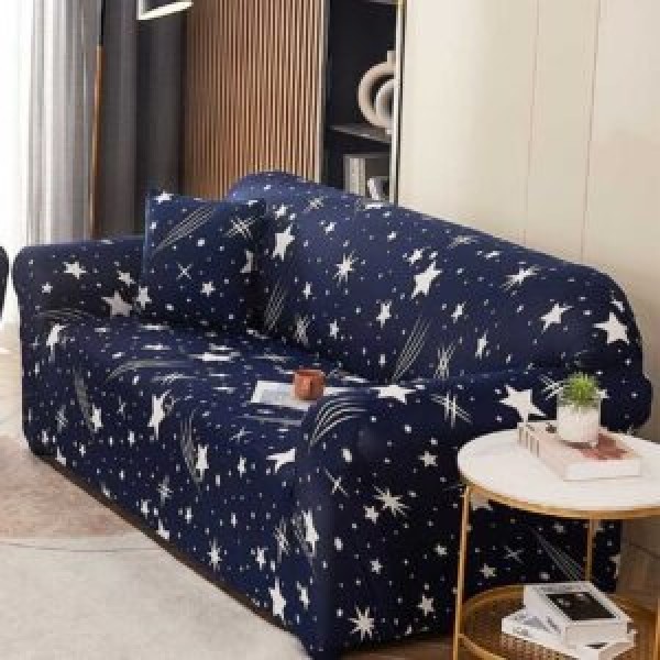 Husă elastică canapea 3 locuri – material premium, protecție și reîmprospătare rapidă, Albastru, model stele, HCM-060 Husă elastică canapea 3 locuri – material premium, protecție și reîmprospătare rapidă, Albastru, model stele, HCM-060