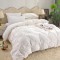 Set Lenjerie de Pat din Catifea, Cu ELASTIC, 4 Piese, Pat 2 Persoane, Alb, LCI-060