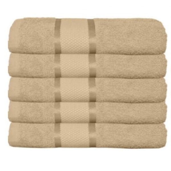 Set 5 Prosoape Baie, Bumbac 100%, 70×130 cm, 400g/m², Cappuccino, PCG-036