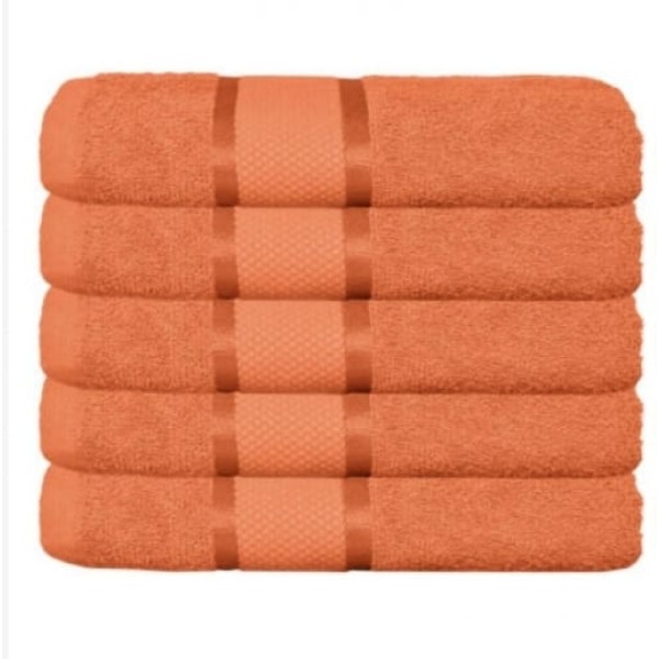 Set 5 Prosoape Baie, Bumbac 100%, 70×130 cm, 400g/m², Portocaliu, PCG-045