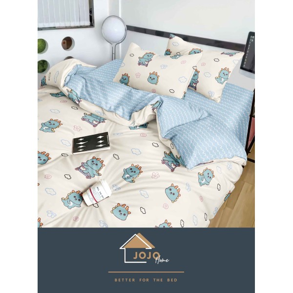 Lenjerie de Pat din Finet, 4 Piese, Pat 1 Persoana, Alb-Blue, nori, LFS-111 Lenjerie de Pat din Finet, 4 Piese, Pat 1 Persoana, Alb-Blue, nori, LFS-111