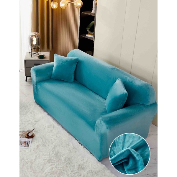 Husa Canapea din CATIFEA, pentru 3 Persoane, Turquoise, HCC-023