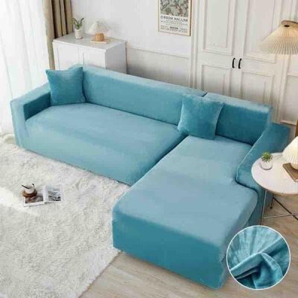 Set 2 Huse Elastice pentru Coltar, CATIFEA, Turquoise, HCC-041