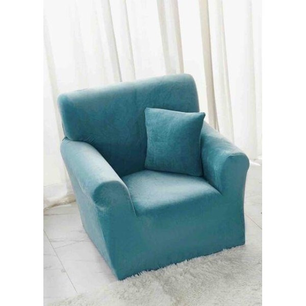 Husa elastica din CATIFEA pentru fotoliu, Turquoise, HCC-061