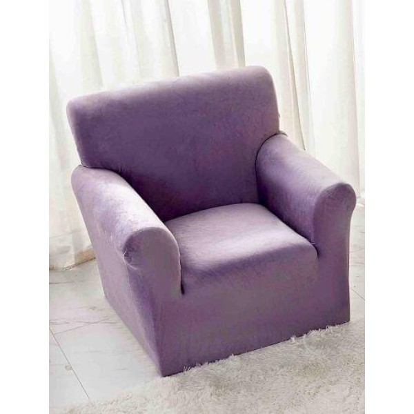 Husa elastica din CATIFEA pentru fotoliu, Mov, HCC-062