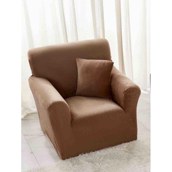 Husa elastica din CATIFEA pentru fotoliu, Maro, HCC-064