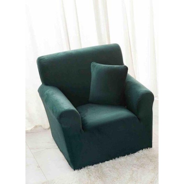 Husa elastica din CATIFEA pentru fotoliu, Verde, HCC-066