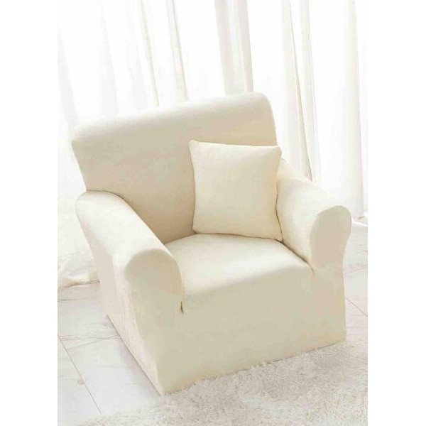 Husa elastica din CATIFEA pentru fotoliu, Crem, HCC-071