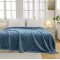 Patura Pufoasa COCOLINO 200 x 230 cm, imprimeu FLUTURI, Albastru, OTM-042