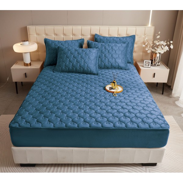 Huse/Topper pentru saltea cu elastic 180x200, Albastru, HTC-025