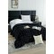 Patura CoCoLiNo Pufoasa din Blanita artificiala de iepure, 200x230 cm, Negru, PCI-020