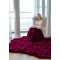 Patura CoCoLiNo Pufoasa din Blanita artificiala de iepure, 200x230 cm, Bordo, PCI-021