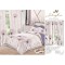 Lenjerie pat dublu, BUMBAC FINET, 6 piese, plus 2 DRAPERII, Roz-Mov, flori, LFG-006