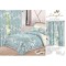 Lenjerie pat dublu, BUMBAC FINET, 6 piese, plus 2 DRAPERII, Blue, flori, LFG-012