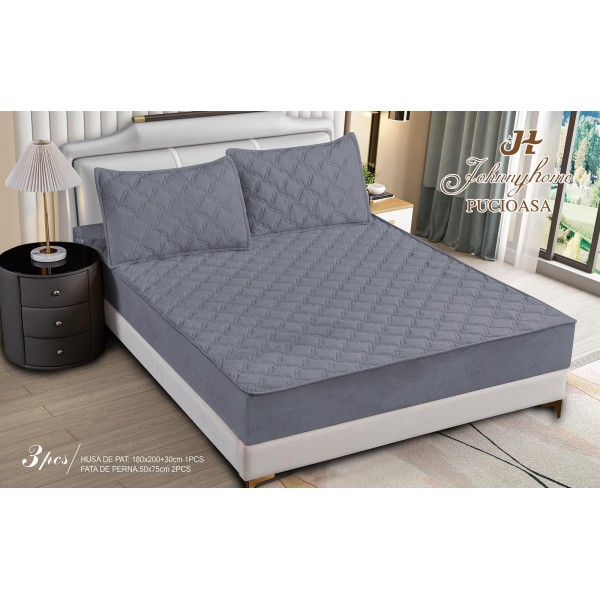 Huse/Topper pentru saltea cu elastic 180x200, Gri, HTC-051