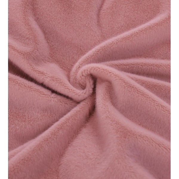 Lenjerie de pat, cu Broderie, Cocolino tip Blăniță Iepure, 2 Persoane, 6 Piese, cu ELASTIC, Roz, LCE-079