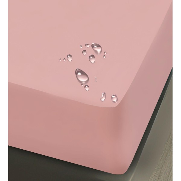 Husa pat impermeabila, 180x200cm, plus 2 fete de perna, Roz, HPI-011