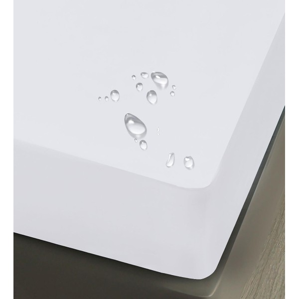 Husa pat impermeabila, 160x200cm, plus 2 fete de perna, Alb, HPI-022