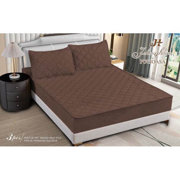 Huse/Topper pentru saltea cu elastic 180x200, Maro inchis, HTC-037
