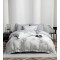 Lenjerie pat dublu, BUMBAC FINET, 6 piese, cu ELASTIC, Alb-Gri, flori, LPL-004 Lenjerie pat dublu, BUMBAC FINET, 6 piese, cu ELASTIC, Alb-Gri, flori, LPL-004