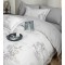 Lenjerie pat dublu, BUMBAC FINET, 6 piese, cu ELASTIC, Alb-Gri, flori, LPL-004 Lenjerie pat dublu, BUMBAC FINET, 6 piese, cu ELASTIC, Alb-Gri, flori, LPL-004