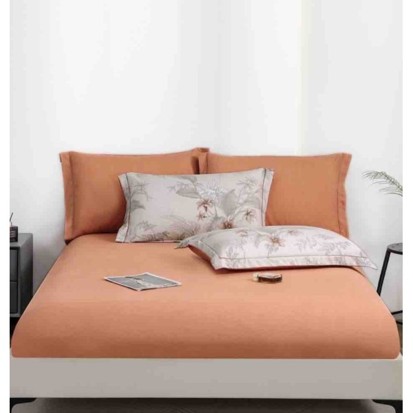 Lenjerie pat dublu, BUMBAC FINET, 6 piese, cu ELASTIC, Alb-Bej, frunze, flori, LPL-010 Lenjerie pat dublu, BUMBAC FINET, 6 piese, cu ELASTIC, Alb-Bej, frunze, flori, LPL-010