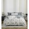 Lenjerie pat dublu, BUMBAC FINET, 6 piese, cu ELASTIC, Alb-Gri, flori, LPL-011 Lenjerie pat dublu, BUMBAC FINET, 6 piese, cu ELASTIC, Alb-Gri, flori, LPL-011