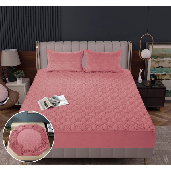 Huse/Topper pentru saltea cu elastic 180x200, Roz, HTC-004