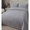 Cuvertura de Pat din Catifea, Uni, 230x250cm, 3 Piese-Gri deschis, CSV 021