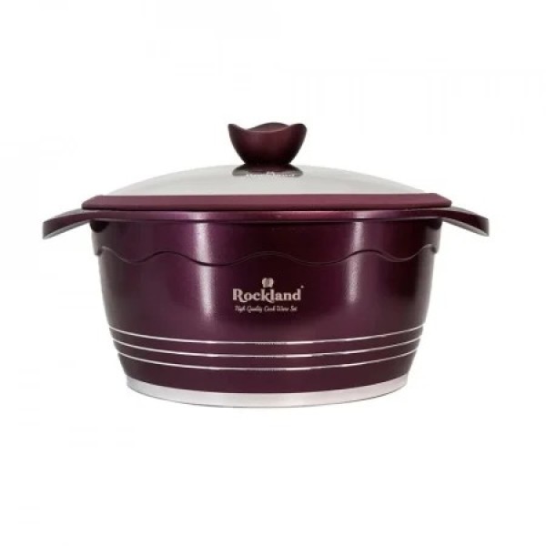 Oala din Granit cu capac 24 cm, Rockland, OGR-001