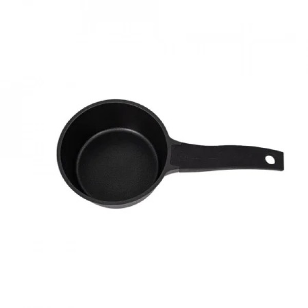 Oala din aluminiu cu interior marmorat cu coada si capac din sticla termorezistenta, 1.5L, OGR-006