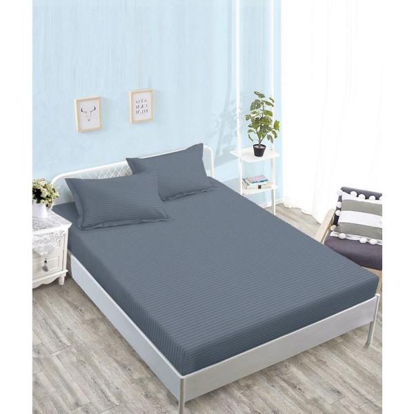 Husă de pat damasc cu elastic 180x200 cm + 2 fețe de pernă – Gri inchis, OHT-065 Husă de pat damasc cu elastic 180x200 cm + 2 fețe de pernă – Gri inchis, OHT-065
