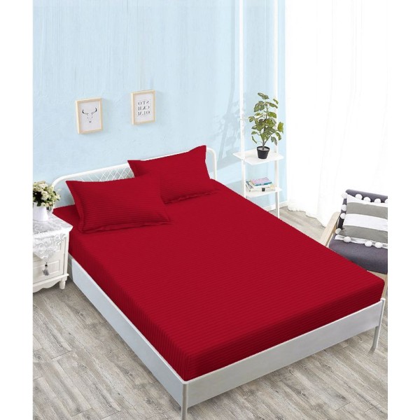 Husă de pat damasc cu elastic 180x200 cm + 2 fețe de pernă – Rosu, OHT-059 Husă de pat damasc cu elastic 180x200 cm + 2 fețe de pernă – Rosu, OHT-059