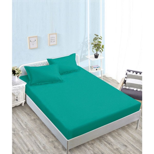 Husă de pat damasc cu elastic 180x200 cm + 2 fețe de pernă – Verde smarald, OHT-073 Husă de pat damasc cu elastic 180x200 cm + 2 fețe de pernă – Verde smarald, OHT-073